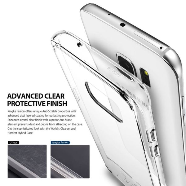 Ringke Fusion Galaxy S7 Edge ile Uyumlu Kılıf Smoke Black TPU Bumper Extra Darbe Emici