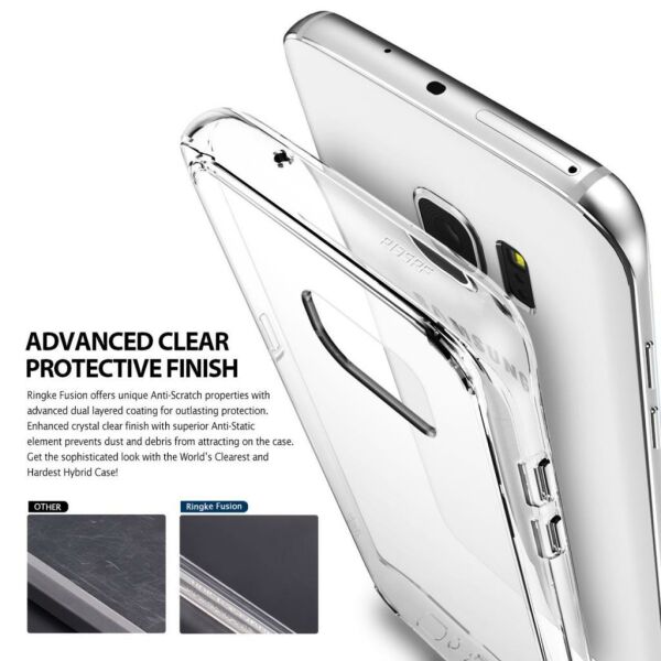 Ringke Fusion Galaxy S7 Edge ile Uyumlu Kılıf Smoke Black TPU Bumper Extra Darbe Emici
