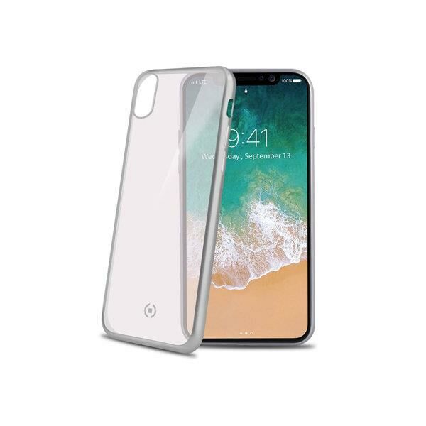 Celly Lasermatt iPhone X ile Uyumlu Gümüş Kılıf