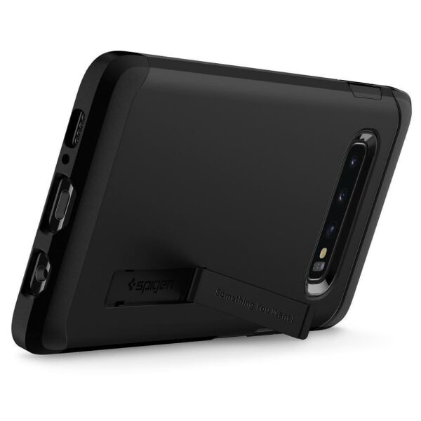 Spigen Galaxy S10 Plus ile Uyumlu Kılıf Tough Armor Black