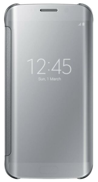 Galaxy S6 Edge ile Uyumlu Clear View Cover Gümüş EF-ZG925BSEGWW (Out)