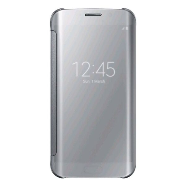 Galaxy S6 Edge ile Uyumlu Clear View Cover Gümüş EF-ZG925BSEGWW (Out)