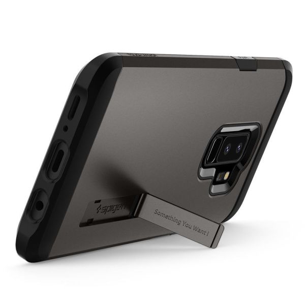 Spigen Galaxy S9 Plus ile Uyumlu Kılıf Tough Armor Gunmetal