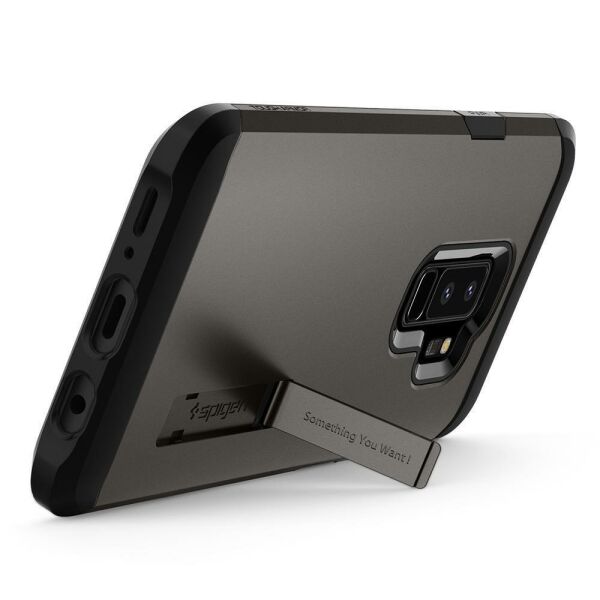 Spigen Galaxy S9 Plus ile Uyumlu Kılıf Tough Armor Gunmetal