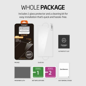 Spigen Xperia Z5 ile Uyumlu Screen Protector Cam Ekran Koruyucu GLAS.tR SLIM
