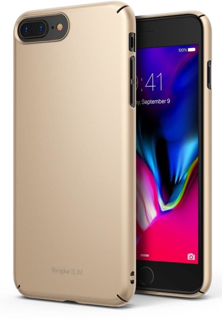 Ringke Slim iPhone 7/8 Plus ile Uyumlu KIlıf Royal Gold İnce Şık Tasarım