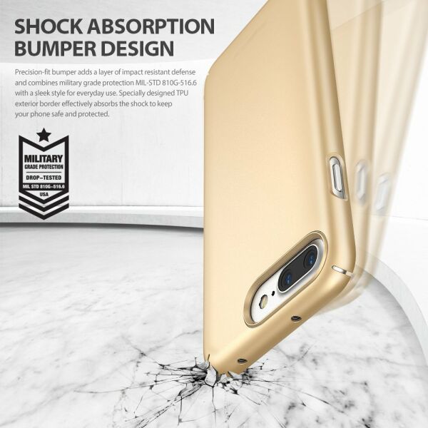 Ringke Slim iPhone 7/8 Plus ile Uyumlu KIlıf Royal Gold