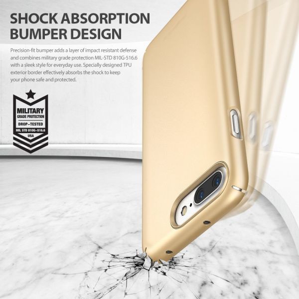 Ringke Slim iPhone 7/8 Plus ile Uyumlu KIlıf Royal Gold