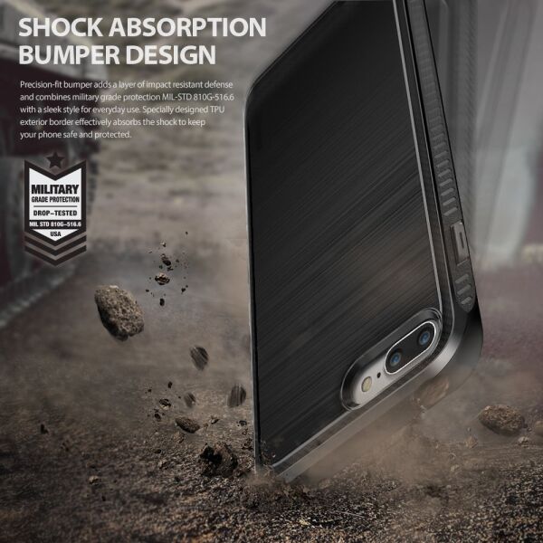 Ringke Onyx iPhone 7/8 Plus ile Uyumlu KIlıf Mist Gray Ultra Extra Darbe Dağıtıcı Tam Koruma