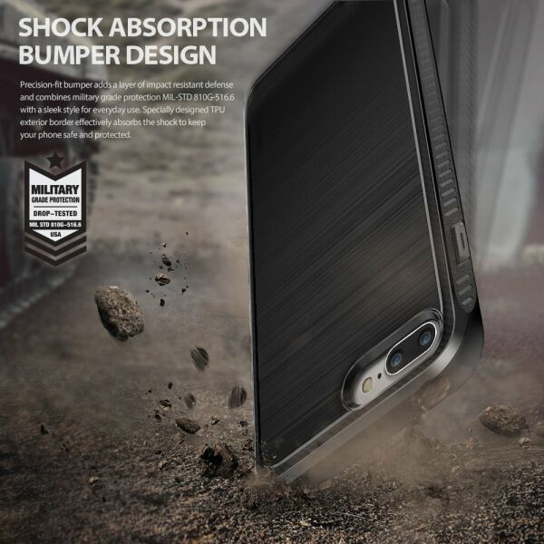 Ringke Onyx iPhone 7/8 Plus ile Uyumlu KIlıf Black Ultra Extra Darbe Dağıtıcı Tam Koruma