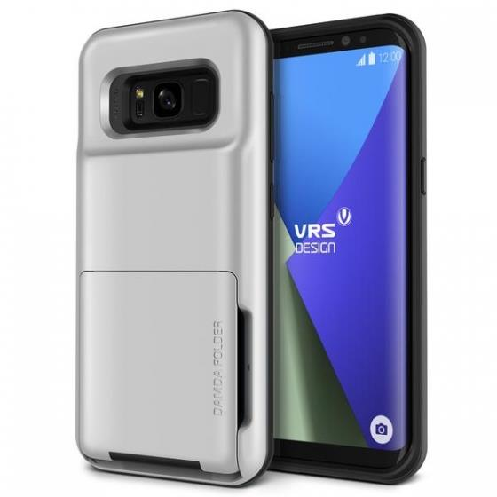 VRS Design Galaxy S8 ile Uyumlu Damda Folder Kılıf Light Silver