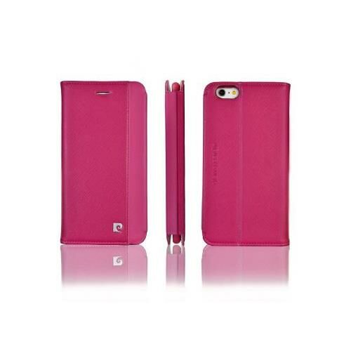 Pierre Cardin iPhone 6 ile Uyumlu Deri Kapaklı Koruma Kılıfı Pembe PCG-P01