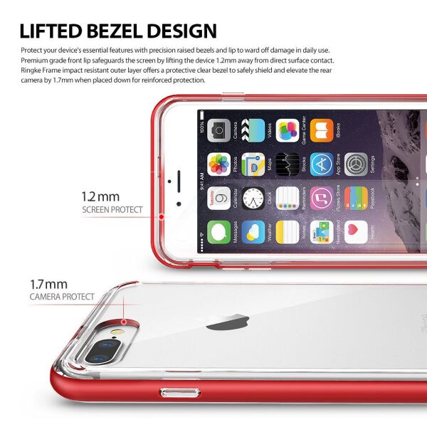 Ringke Frame İphone 7 Plus ile Uyumlu Çerçeveli Bumper Kılıf Rose Gold