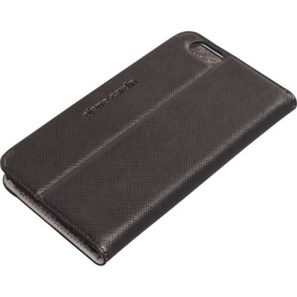 Pierre Cardin iPhone 6 ile Uyumlu Deri Kapaklı Koruma Kılıfı Siyah PCG-P01