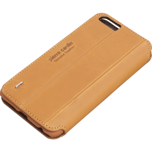 Pierre Cardin iPhone 6 ile Uyumlu Deri Kapaklı Koruma Kılıfı Kahve PCM-P01
