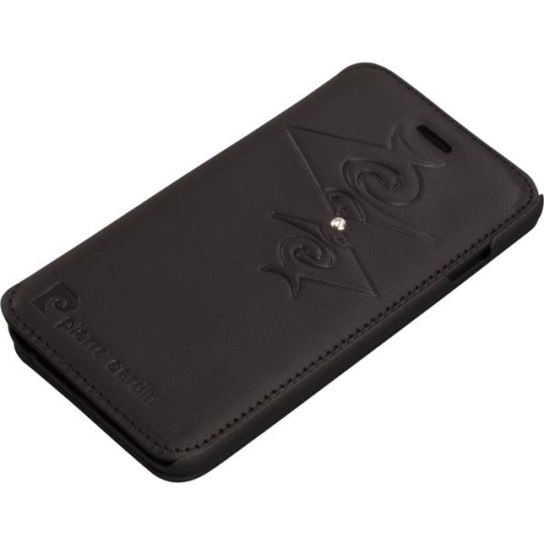 Pierre Cardin iPhone 6 ile Uyumlu Deri Kapaklı Koruma Kılıfı Siyah PCM-P01