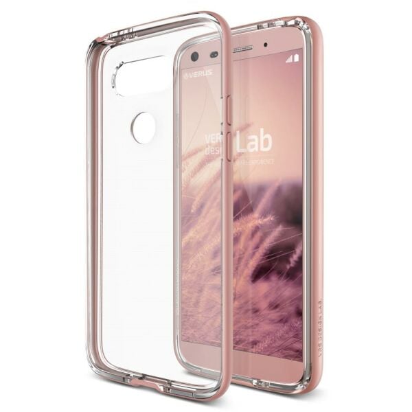 Verus G5 ile Uyumlu Crystal Bumper Kılıf Rose Gold