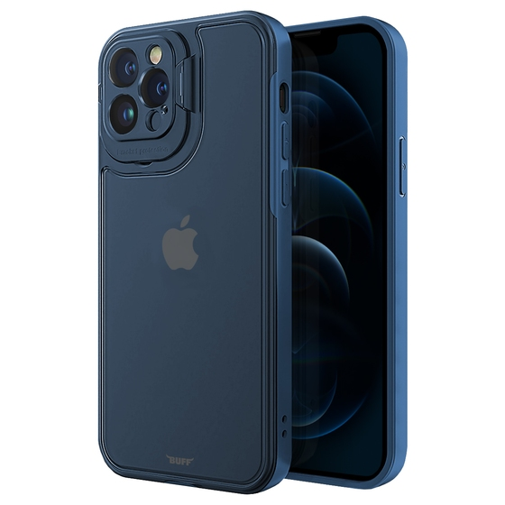 Buff iPhone 12 Pro ile Uyumlu Hybrid Corner Kılıf Blue