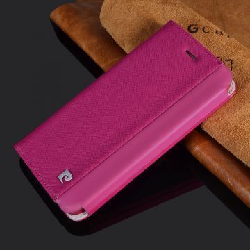 Pierre Cardin iPhone 6 Plus ile Uyumlu Deri Kapaklı Koruma Kılıfı Pembe PCG-P01