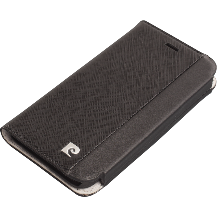 Pierre Cardin iPhone 6 Plus ile Uyumlu Deri Kapaklı Koruma Kılıfı Siyah PCG-P01