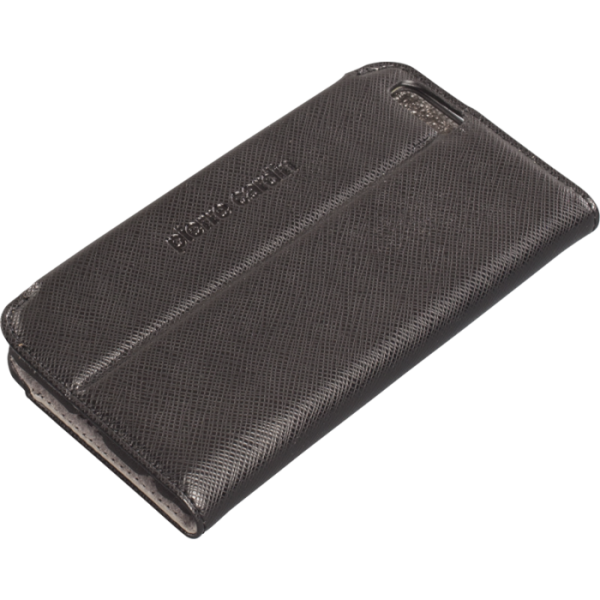 Pierre Cardin iPhone 6 Plus ile Uyumlu Deri Kapaklı Koruma Kılıfı Siyah PCG-P01