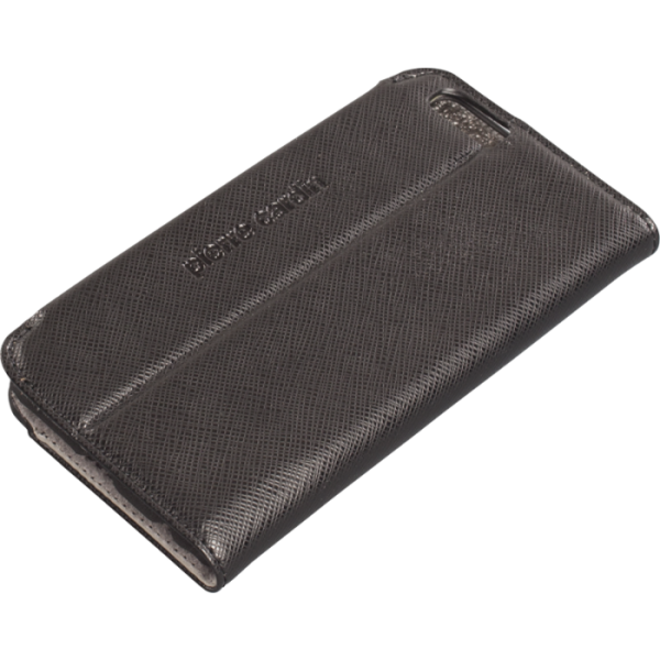 Pierre Cardin iPhone 6 Plus ile Uyumlu Deri Kapaklı Koruma Kılıfı Siyah PCG-P01