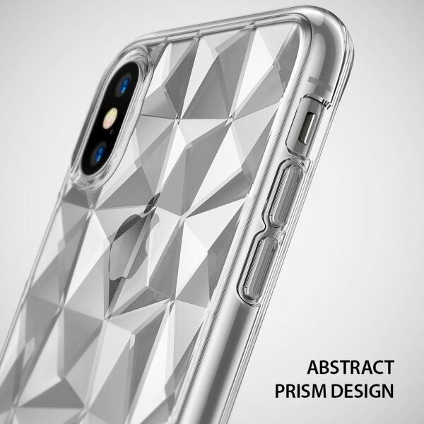 Ringke Air Prism 3D Elmas Yansıması iPhone X ile Uyumlu KIlıf Crystal Clear Ultra Hafif Esnek İnce Şeffaf Transparan