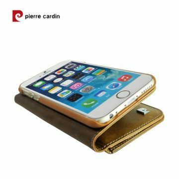 Pierre Cardin iPhone 6 ile Uyumlu Deri Kapaklı Koruma Kılıfı Siyah PCL-P09