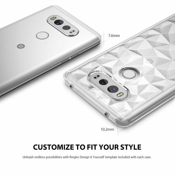 Ringke Air Prism 3D Elmas Yansıması V20 ile Uyumlu Kılıf Clear