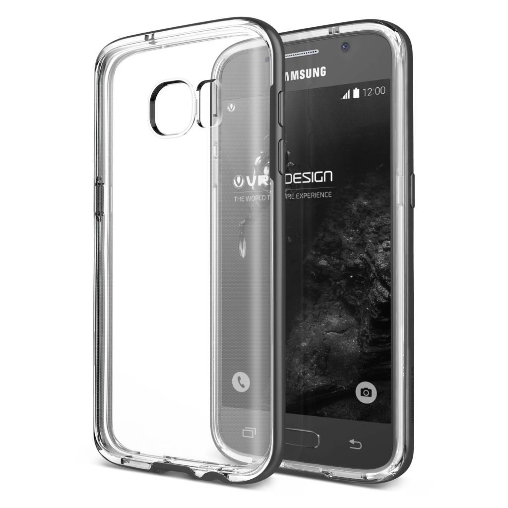 Verus Galaxy S7 ile Uyumlu Crystal Bumper Kılıf Steel Silver