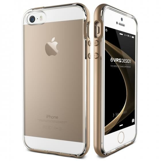 Verus iPhone SE ile Uyumlu Crystal Bumper Series Kılıf Shine Gold