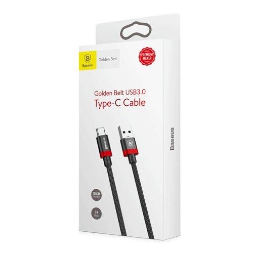 Baseus Golden Belt USB 3.0 Type-C Kablo Kırmızı