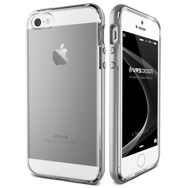 Verus iPhone SE ile Uyumlu Crystal Bumper Series Kılıf Light Silver