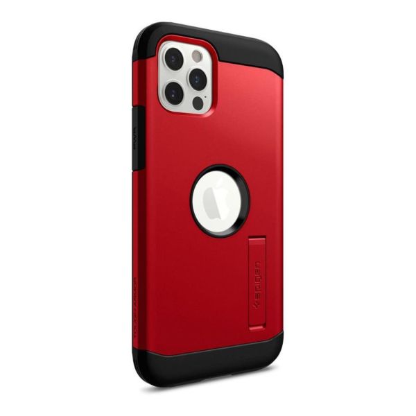 Spigen iPhone 12 / iPhone 12 Pro ile Uyumlu Kılıf Tough Armor Red