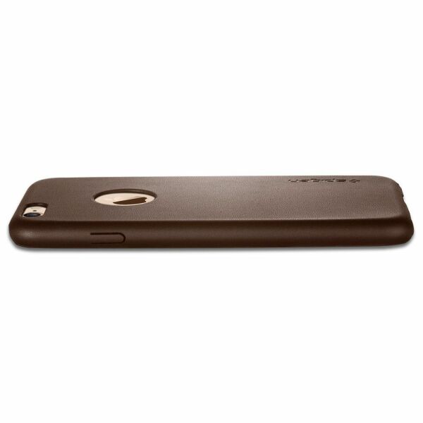 Spigen iPhone 6/6s ile Uyumlu Kılıf Gerçek Deri Fit Tasarım Black
