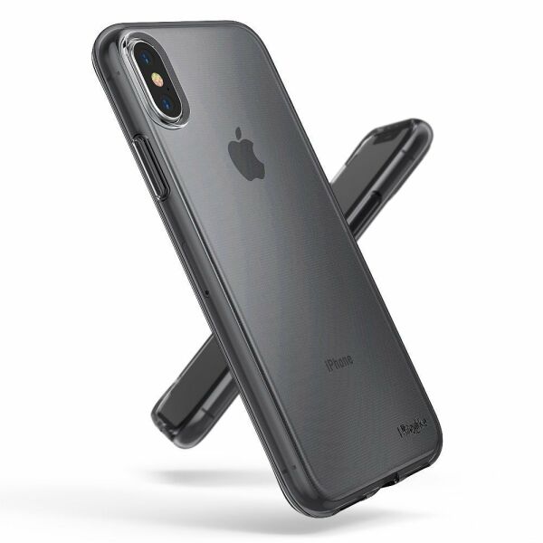 Ringke Air iPhone X ile Uyumlu KIlıf Smoke Black Ultra Hafif Esnek İnce Renkli Transparan 1.04 mm