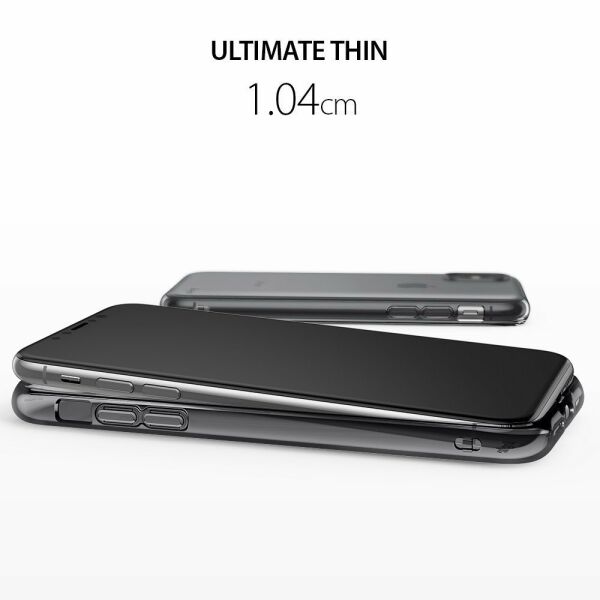 Ringke Air iPhone X ile Uyumlu KIlıf Smoke Black Ultra Hafif Esnek İnce Renkli Transparan 1.04 mm