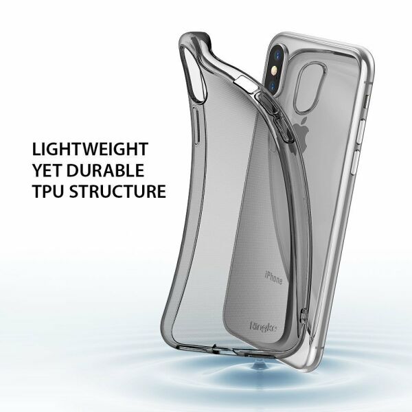 Ringke Air iPhone X ile Uyumlu KIlıf Smoke Black Ultra Hafif Esnek İnce Renkli Transparan 1.04 mm