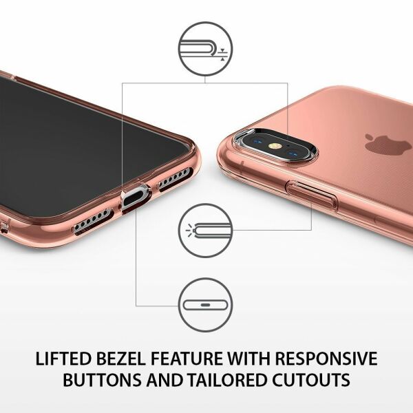 Ringke Air iPhone X ile Uyumlu KIlıf Rose Gold 1.04 mm