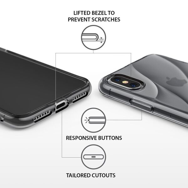 Ringke Flow iPhone X ile Uyumlu KIlıf Smoke Black