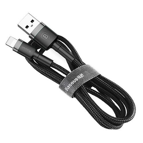 Baseus Lightning 1 Metre Kevlar Kablo Siyah/Gri