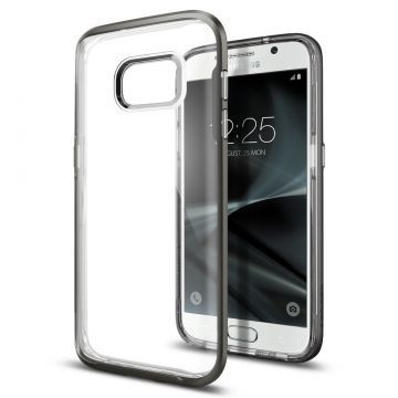Spigen Galaxy S7 Edge ile Uyumlu Kılıf Neo Hybrid Crystal Gun Metal