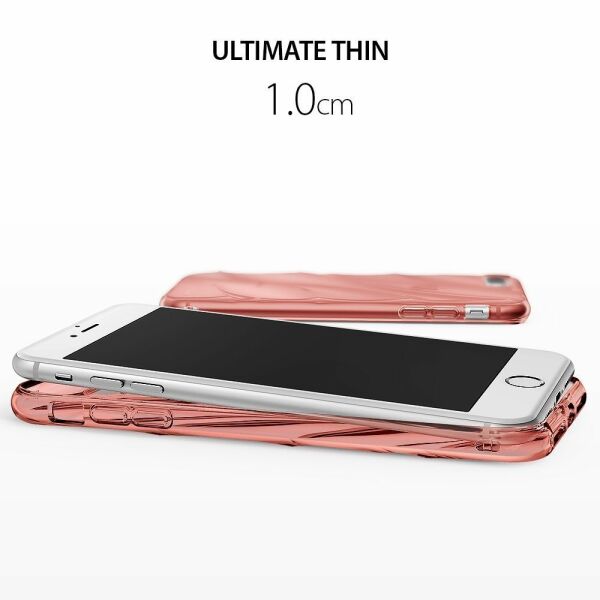 Ringke Flow iPhone 7/8 Plus ile Uyumlu KIlıf Smoke Black 3D Dalga Efekti Hafif Esnek Renkli Transparan