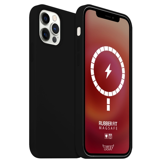 Buff iPhone 12/12 Pro MagSafe ile Uyumlu Rubber Fit Kılıf Black