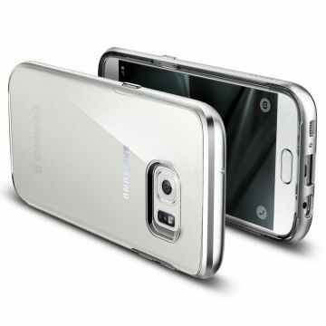 Spigen Galaxy S7 Edge ile Uyumlu Kılıf Neo Hybrid Crystal Satin Silver