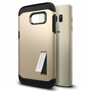 Spigen Galaxy S7 Edge ile Uyumlu Kılıf Tough Armor Champagne Gold