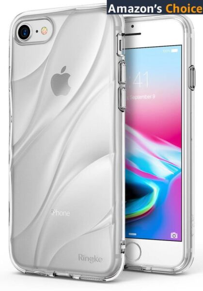 Ringke Flow iPhone 7/8 ile Uyumlu KIlıf Crystal Clear 3D Dalga Efekti Hafif Esnek Şeffaf Transparan