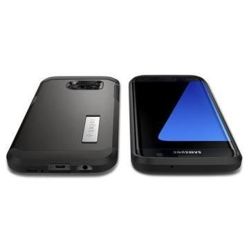 Spigen Galaxy S7 Edge ile Uyumlu Kılıf Tough Armor Gun Metal