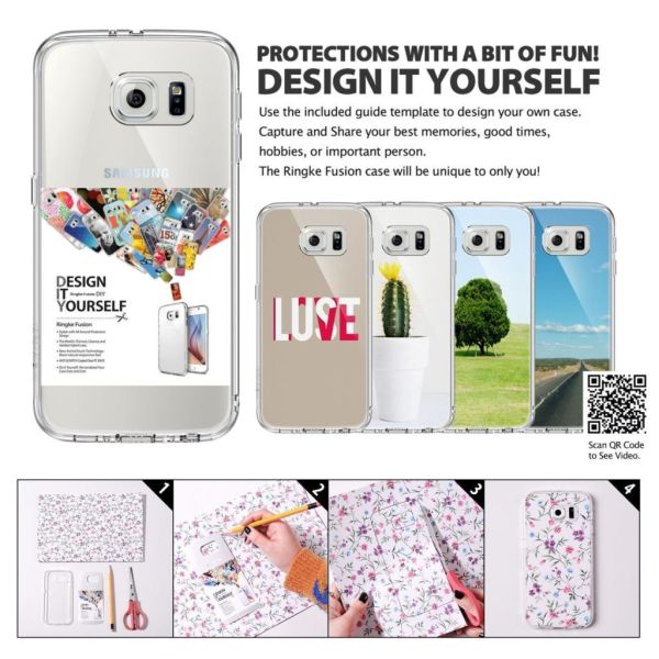 Ringke Fusion Galaxy S6 ile Uyumlu Kılıf Crystal View TPU Bumper Extra Darbe Emici