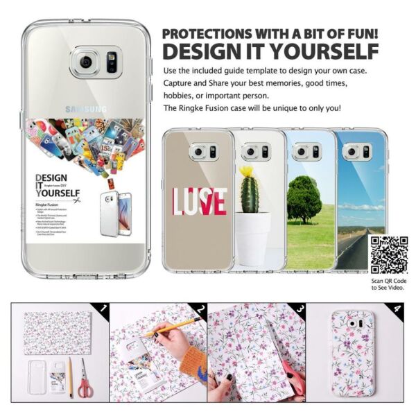 Ringke Fusion Galaxy S6 ile Uyumlu Kılıf Crystal View TPU Bumper Extra Darbe Emici
